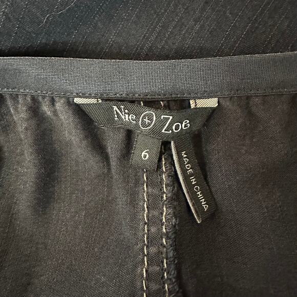 Nic + Zoe Chambray Boot Flare Western Dark Blue Knee Length Skirt Sz 6 Prairie - Picture 5 of 6